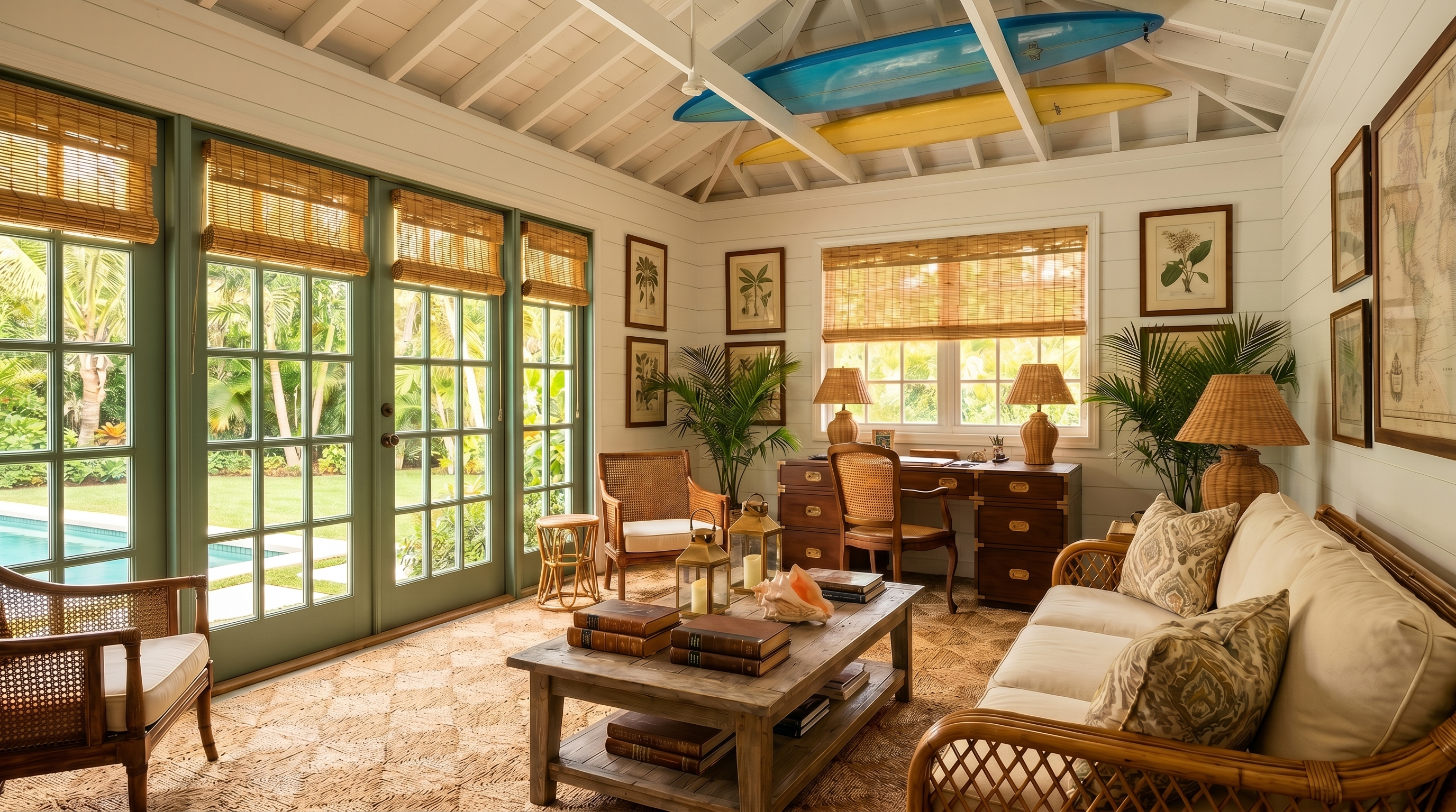 palm beach coastal, rattan, botanicals