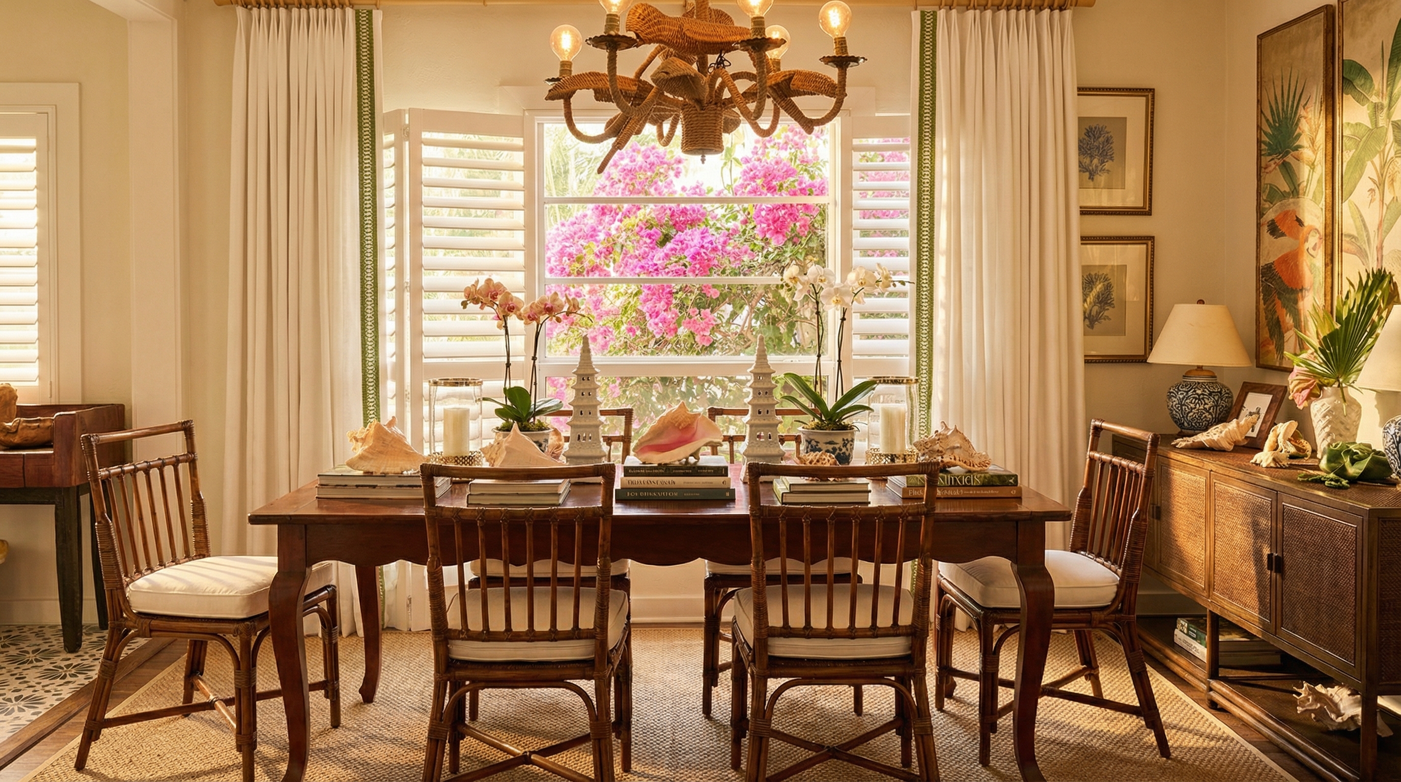 bold tropical maximalism, candlelit